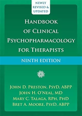full ‹download› (pdf) Handbook of Clinical Psychopharmacology for Therapists