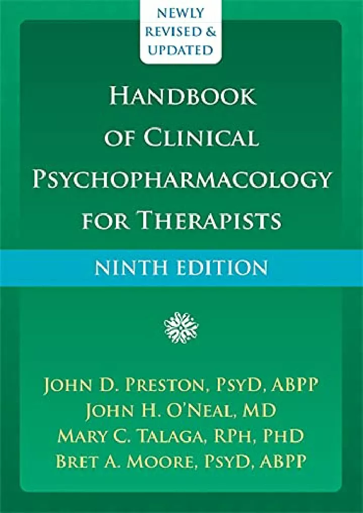 handbook of clinical psychopharmacology