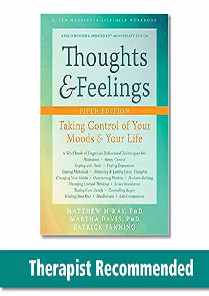 thoughts and feelings taking control of your
