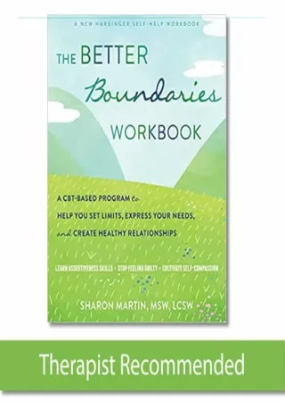 read [ebook] (pdf) The Better Boundaries Workbook: A CBT-Based Program to Help Y