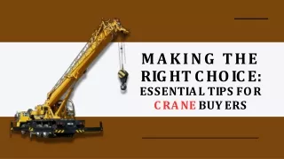 Making The Right Choice: Essential Tips For Crane Buyers