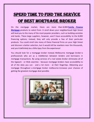 Spend Time to Find the Service of Best Mortgage Broker