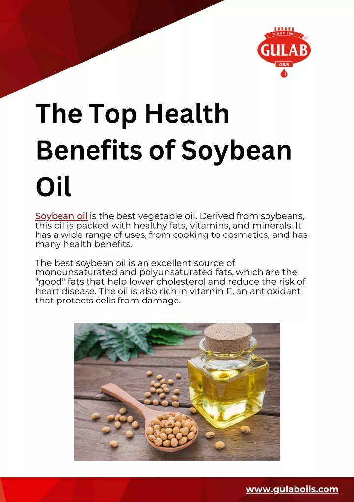 the top health benefits of soybean oil