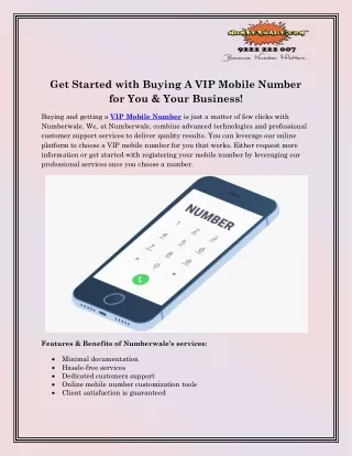 get started with buying a vip mobile number