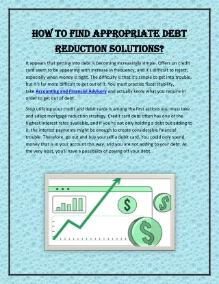 How to Find Appropriate Debt Reduction Solutions