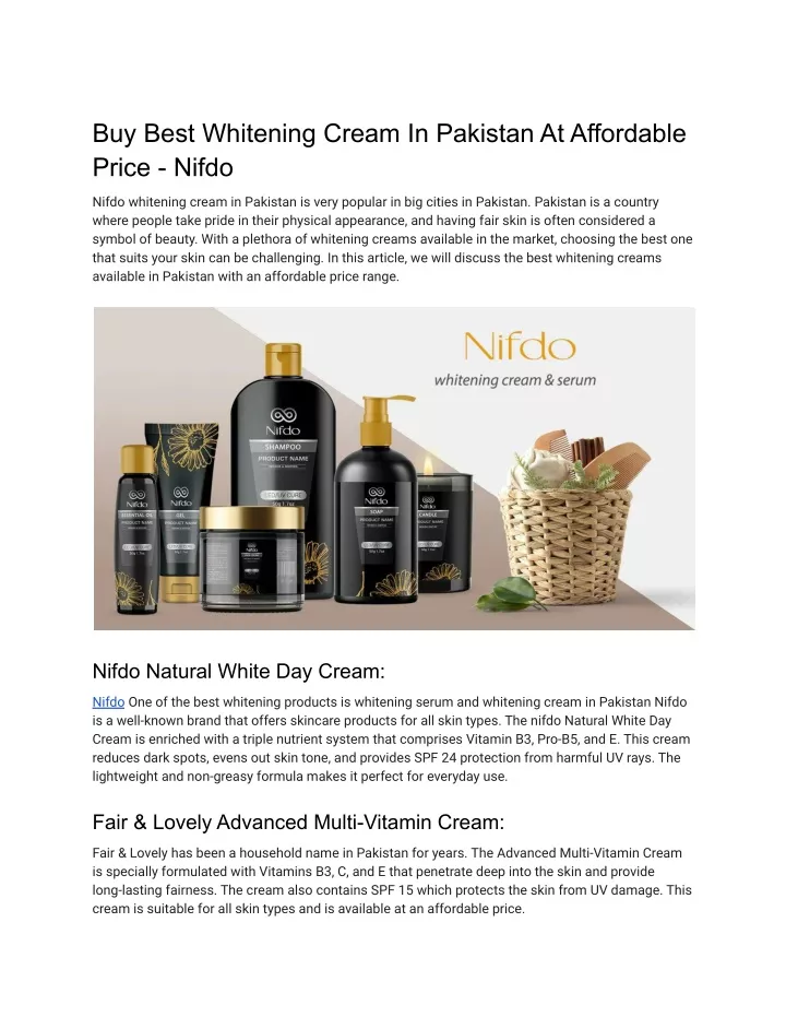 buy best whitening cream in pakistan