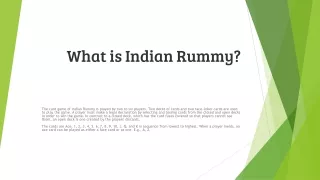 What is Indian Rummy