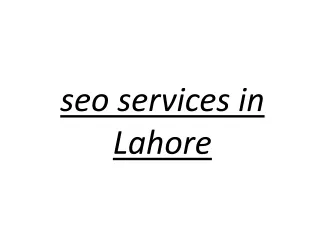 seo services in Lahore