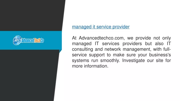 managed it service provider at advancedtechco