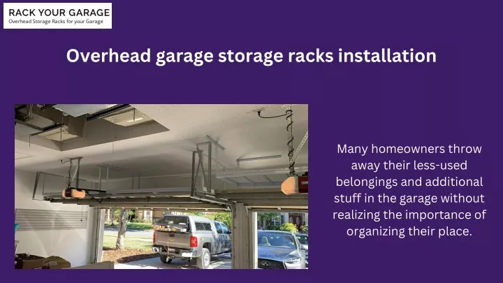 overhead garage storage racks installation