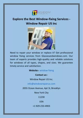 explore the best window fixing services window
