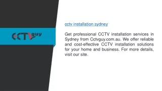 Cctv Installation Sydney  Cctvguy.com.au
