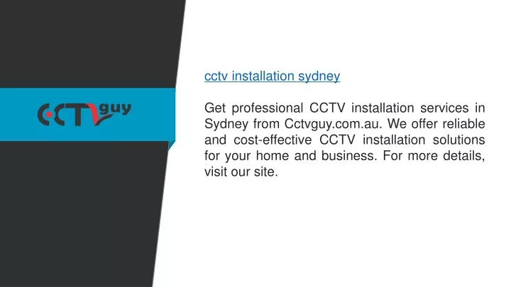 cctv installation sydney get professional cctv