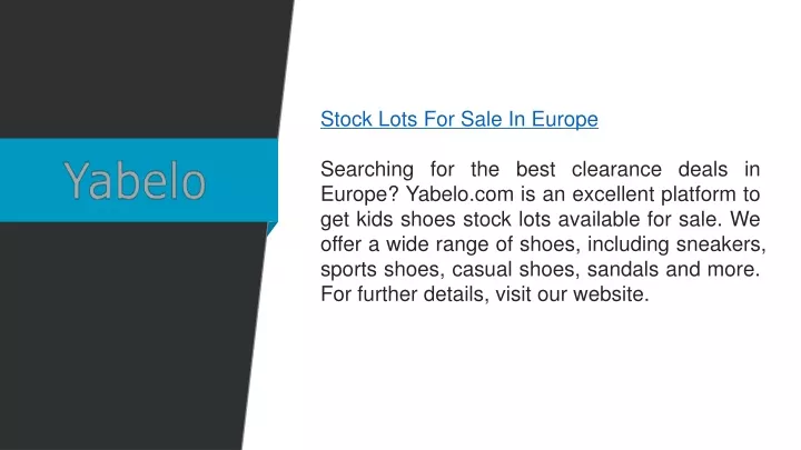 stock lots for sale in europe searching