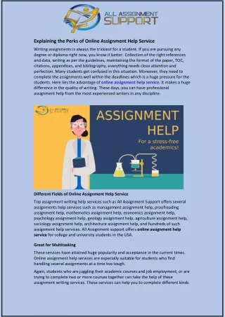 explaining the perks of online assignment help