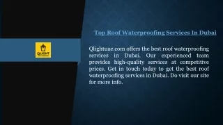 Top roof waterproofing services in Dubai