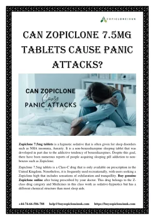 can zopiclone 7 5mg tablets cause panic attacks