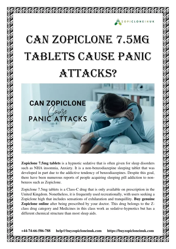 can zopiclone 7 5mg tablets cause panic attacks