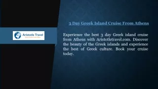 3 Day Greek Island Cruise From Athens