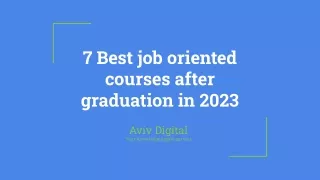 7 Best Job-oriented-courses-after-graduation