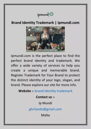 Brand Identity Trademark  Ipmundi