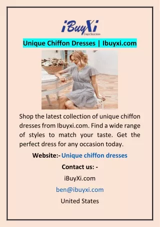 Unique Chiffon Dresses | Ibuyxi.com