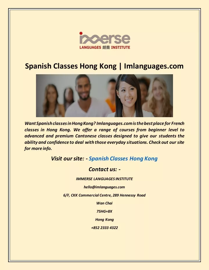 spanish classes hong kong imlanguages com
