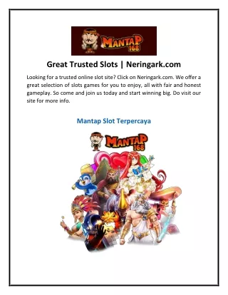 Great Trusted Slots  Neringark