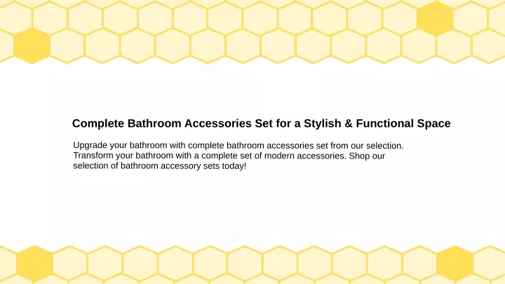 complete bathroom accessories set for a stylish