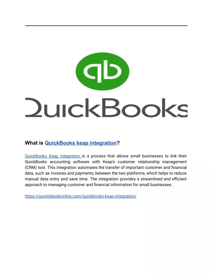 what is quickbooks keap integration