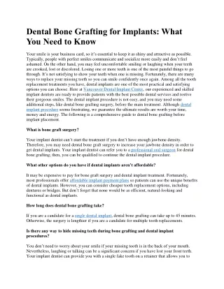 dental bone grafting for implants what you need