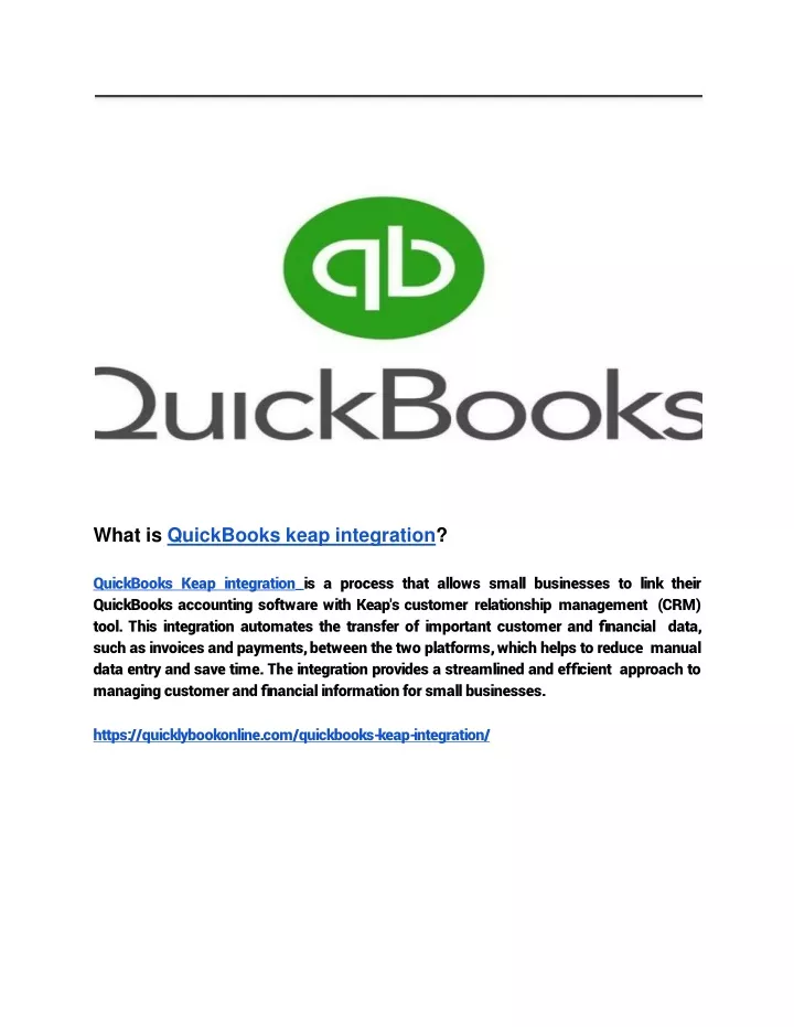 what is quickbooks keap integration quickbooks