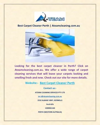 Best Carpet Cleaner Perth | Ateamcleaning.com.au