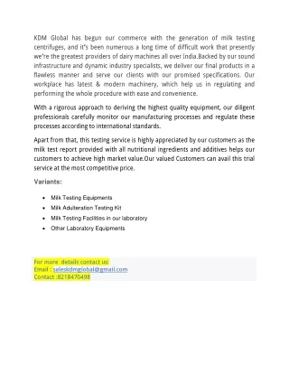 kdm global has begun our commerce with