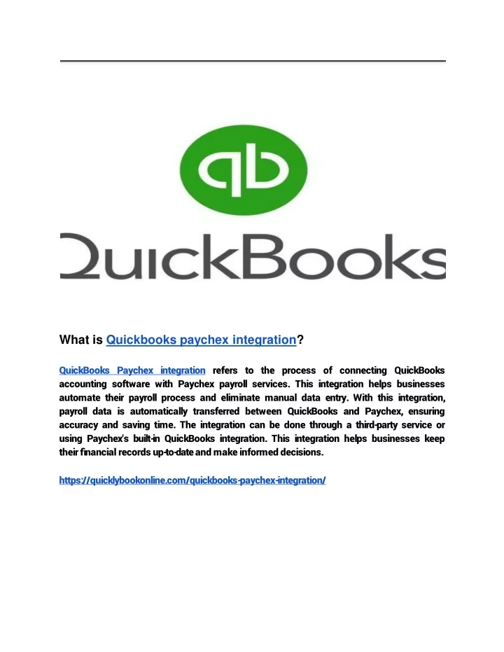 what is quickbooks paychex integration quickbooks