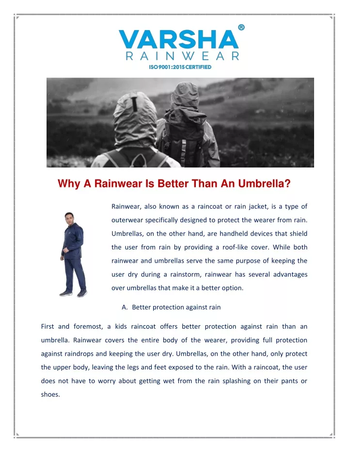 why a rainwear is better than an umbrella