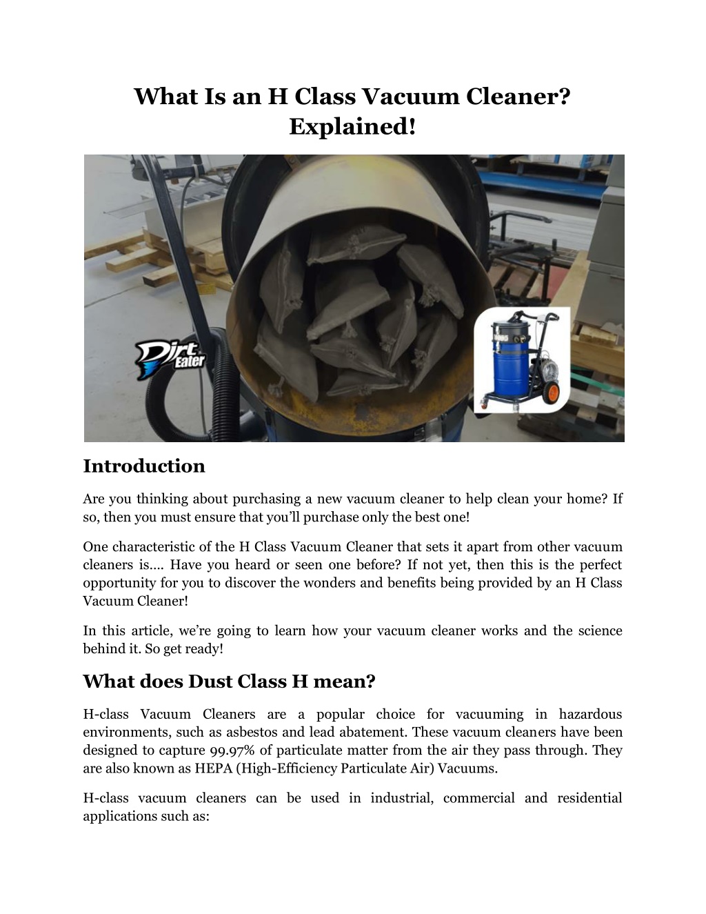 PPT - What Is an H Class Vacuum Cleaner Explained! PowerPoint ...