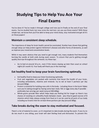Studying Tips to Help You Ace Your Final Exams - Notopedia