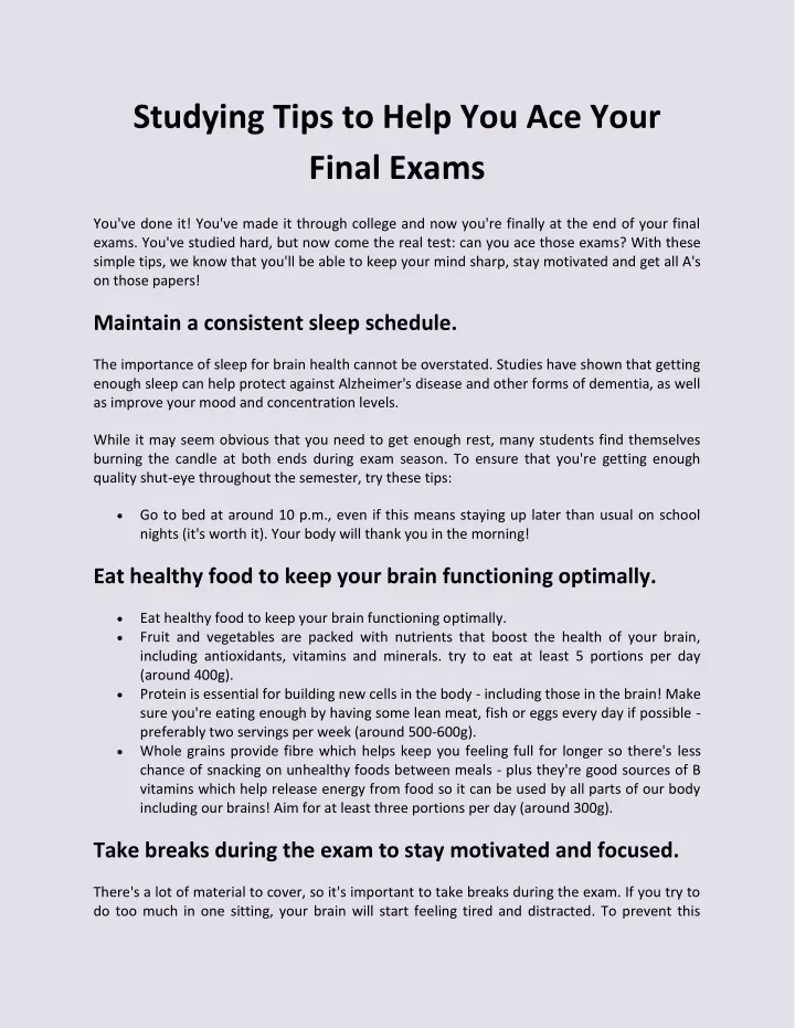 studying tips to help you ace your final exams