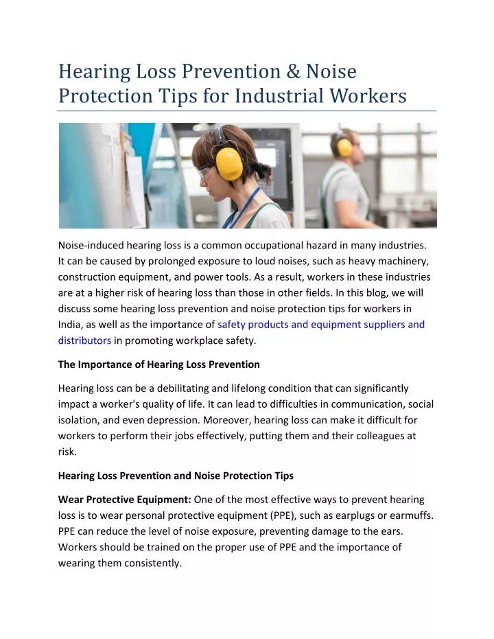 hearing loss prevention noise protection tips