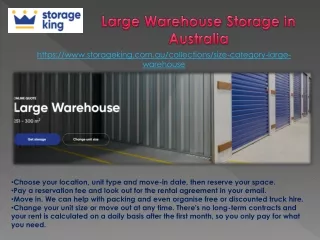 large warehouse storage in australia