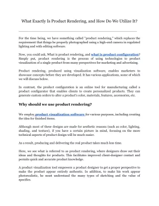 what exactly is product rendering