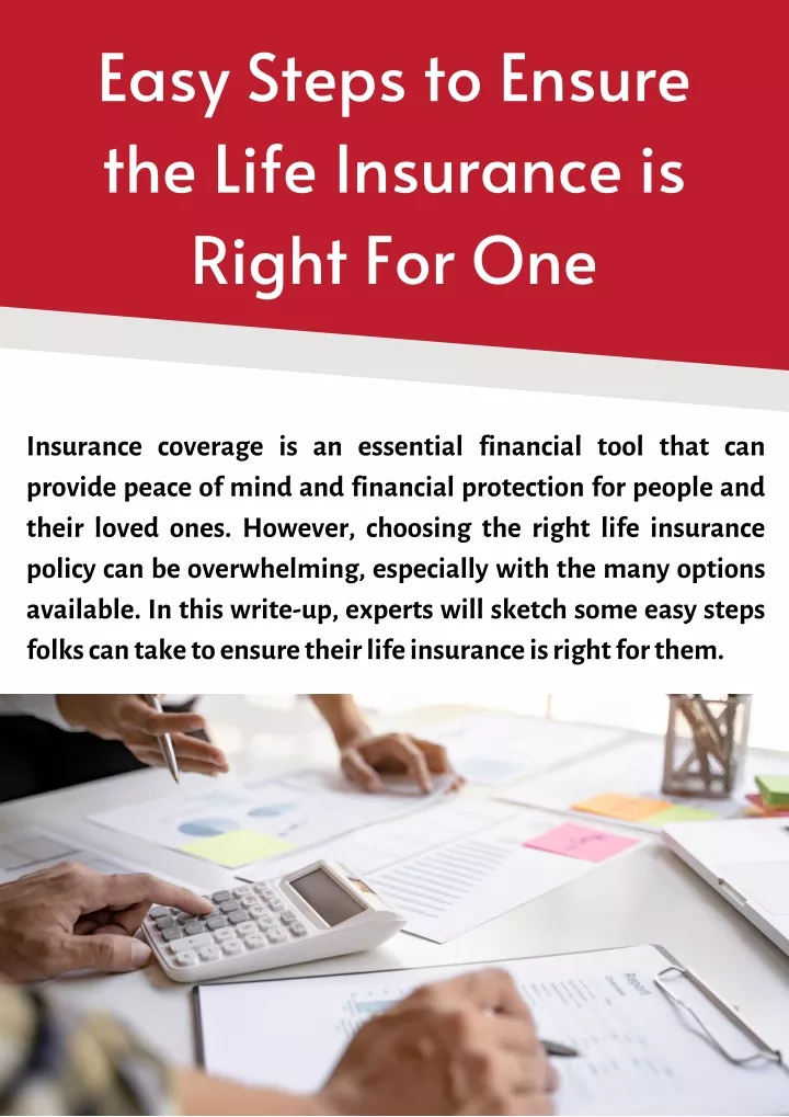 easy steps to ensure the life insurance is right