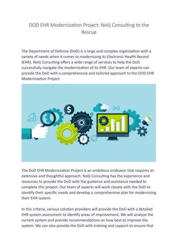 dod ehr modernization project nolij consulting