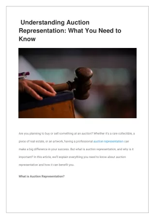 understanding auction representation what