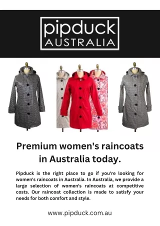 Premium women's raincoats in Australia today