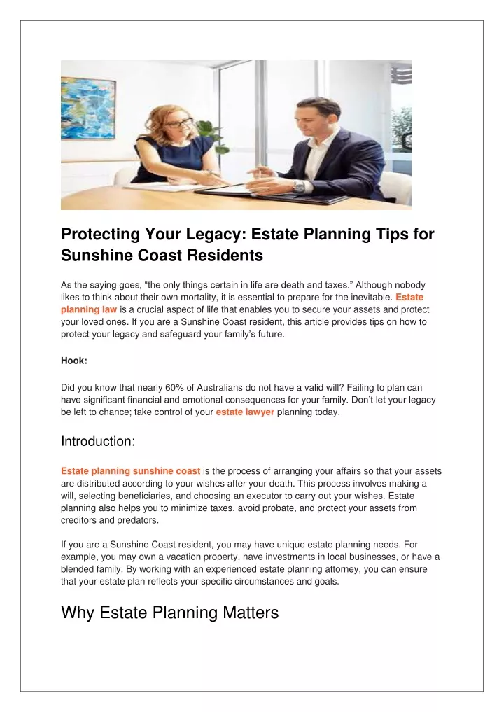 protecting your legacy estate planning tips