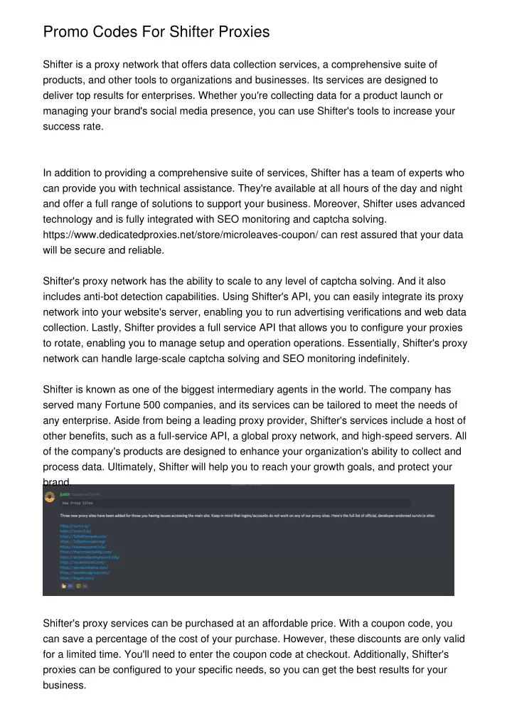 promo codes for shifter proxies shifter