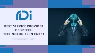 Best Service Provider of Speech Technologies in Egypt