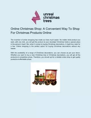 Online Christmas Shop - A Convenient Way To Shop For Christmas Products Online